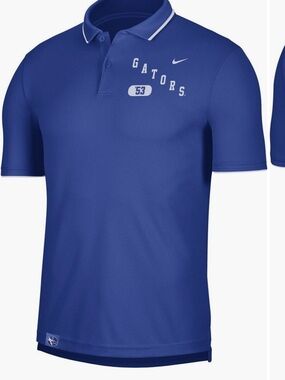 Men XXL NIKE Dri-Fit Royal Florida Gators Wordmark Performance Polo Golf Shirt